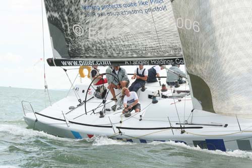 Atomic flies upwind at the IRM Championships photo copyright Eddie Mays taken at Royal Southern Yacht Club and featuring the IRM class