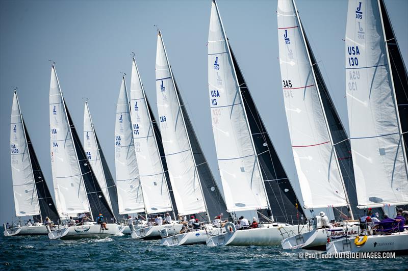 Tight racing in the J/105 fleet made for a dramatic conclusion to the 2019 Marblehead NOOD. - photo © Paul Todd / Outside Images / NOOD
