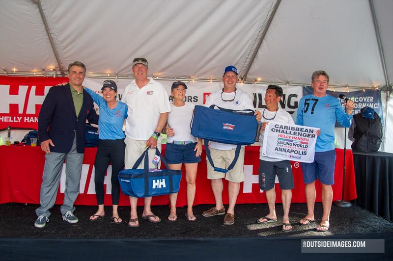 The crew of Cedric Lewis and Fredrik Salvesen's J/105 Mirage celebrate their selection as the 2022 Helly Hansen Sailing World Regatta Series Annapolis Overall Winner. - photo © Paul Todd / Outsideimages.com