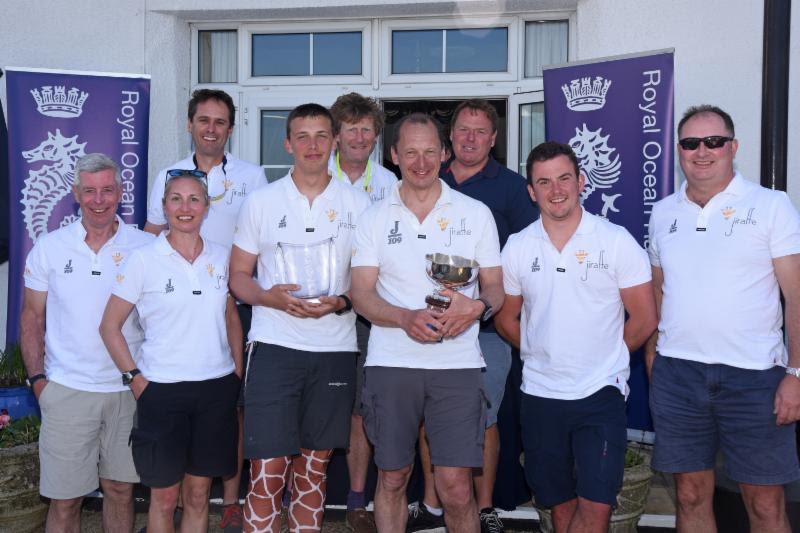 Team Jiraffe celebrate their win over Jubilee in the J/109 class at the 2018 Vice Admiral's Cup photo copyright Rick Tomlinson / www.rick-tomlinson.com taken at Royal Ocean Racing Club and featuring the J109 class