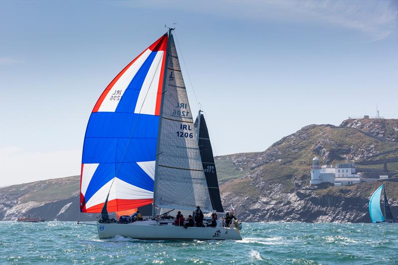 Irish Defence Forces take inaugural Services trophy in the 2018 Volvo Round Ireland Race photo copyright David Branigan / Oceansport taken at Wicklow Sailing Club and featuring the J109 class
