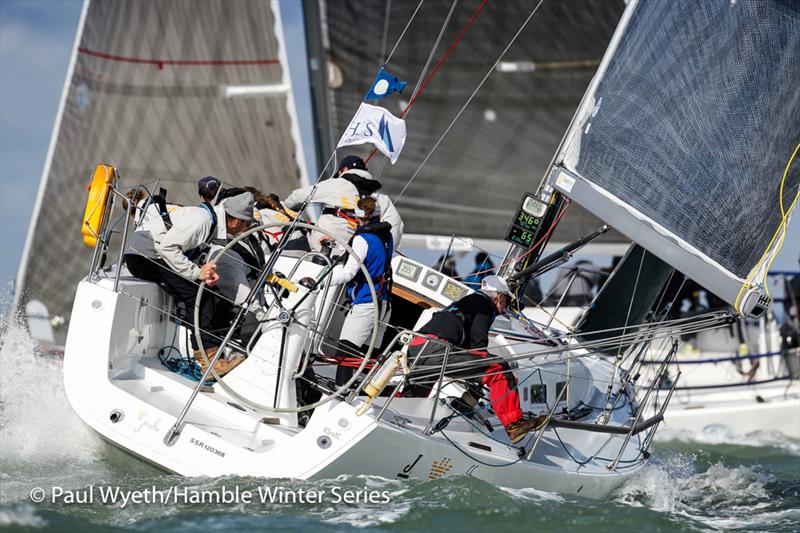 Jiraffe, J109 during the HYS Hamble Winter Series 2019 photo copyright Paul Wyeth / www.pwpictures.com taken at Hamble River Sailing Club and featuring the J109 class
