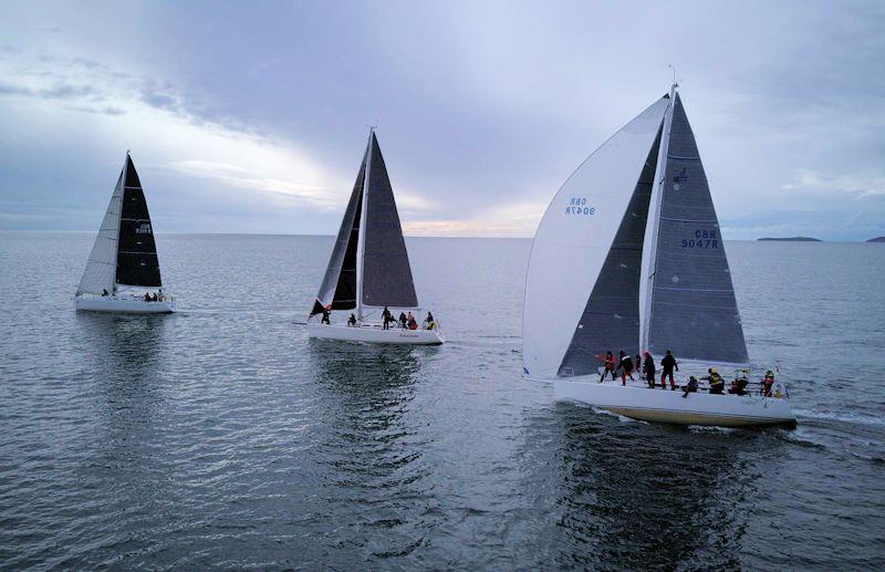 Pwllheli Sailing Club Winter Series - Day 1 - Mojito gaining ground on Jaydreamer and Jetstream - photo © Dave James