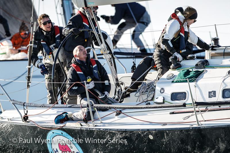 Jumping Jellyfish, J109, during HYS Hamble Winter Series Race Week 8 photo copyright Paul Wyeth / www.pwpictures.com taken at Hamble River Sailing Club and featuring the J109 class