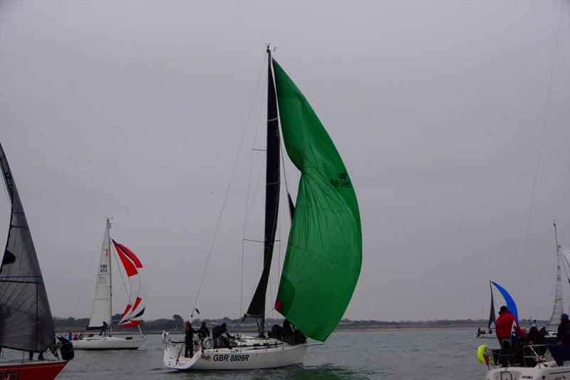 Mojo Risin' during HRSC Early Bird Race 1 photo copyright Trevor Pountain taken at Hamble River Sailing Club and featuring the J109 class