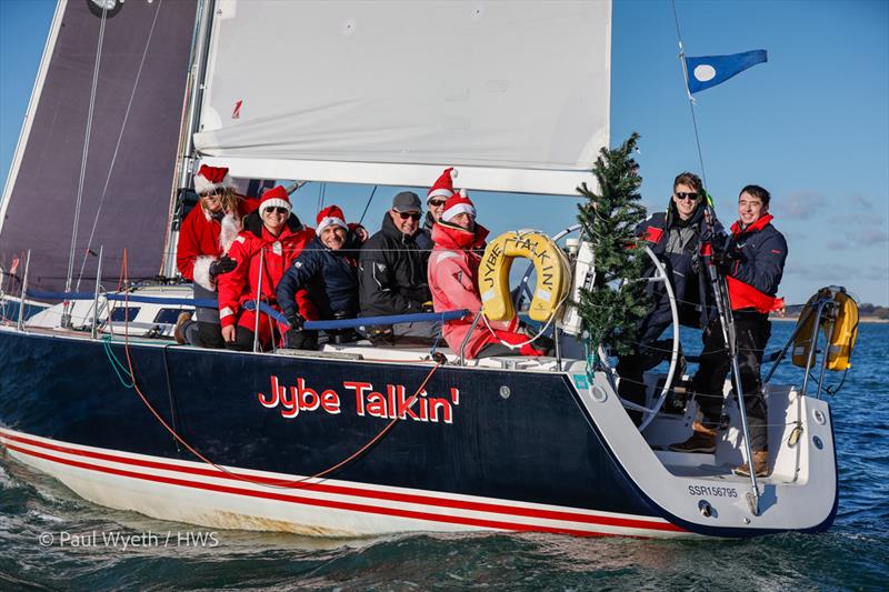 Jybe Talkin wins Best Xmas Dressed Yacht- Hamble Winter Series 2025 Race Week 8 photo copyright Paul Wyeth / www.pwpictures.com taken at Hamble River Sailing Club and featuring the J109 class