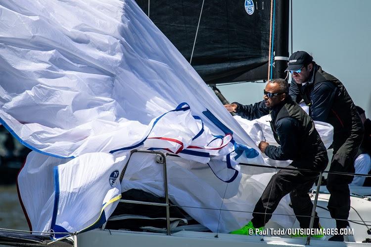 Strong winds tested crews across the 153-boat Helly Hansen NOOD Regatta Annapolis fleet and boat and sail handling practice before the regatta proved to be critical for many teams photo copyright Paul Todd / Helly Hansen NOOD Regatta taken at Annapolis Yacht Club and featuring the J111 class