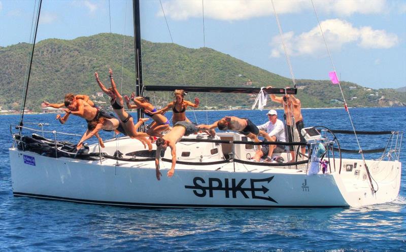 Ready to make the jump into the 50th BVI Spring Regatta? Sam Talbot's crew on his J111 Spike certainly are! - photo © Ingrid Abery / www.ingridabery.com