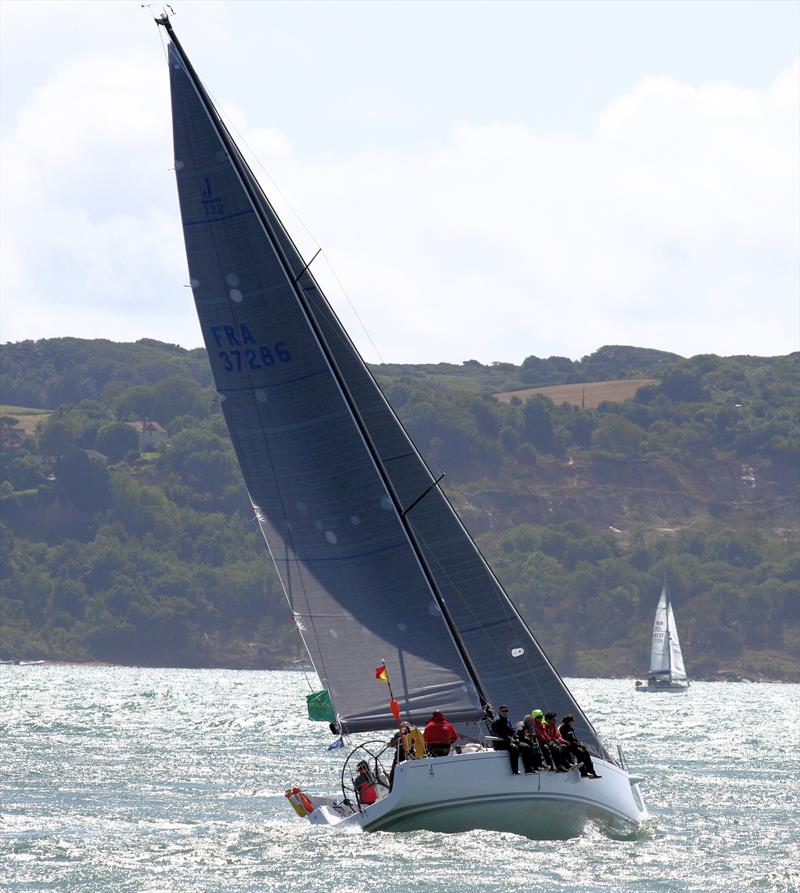 J122 after the Rolex Fastnet Race start photo copyright Mark Jardine / YachtsandYachting.com taken at Royal Ocean Racing Club and featuring the J/122 class