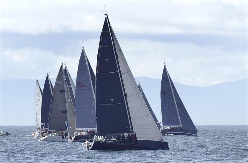 Joy Ride on the starting line of the 2018 Swiftsure Race photo copyright John Murkowski / Joy Ride Collection taken at Seattle Yacht Club and featuring the J/122 class
