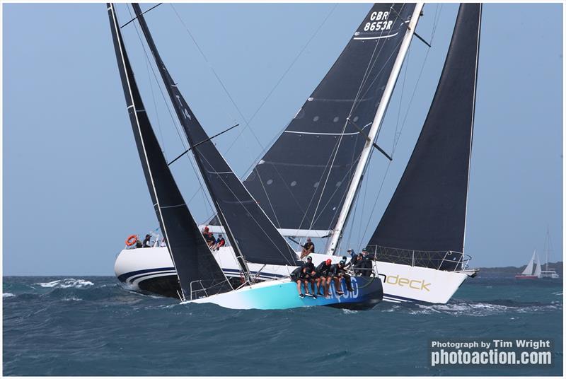 Pamala Baldwin's J/122 Liquid (ANT) & Peter Anthony's Farr 65 Spirit of Juno (ANT) - 2020 Grenada Sailing Week - photo © Tim Wright