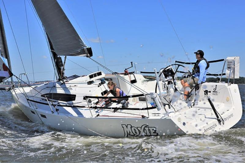 Patrick Hylant and 12-year-old daughter Greer sailing their J/122E MOXIE photo copyright Will Keyworth Photography taken at Annapolis Yacht Club and featuring the J/122 class