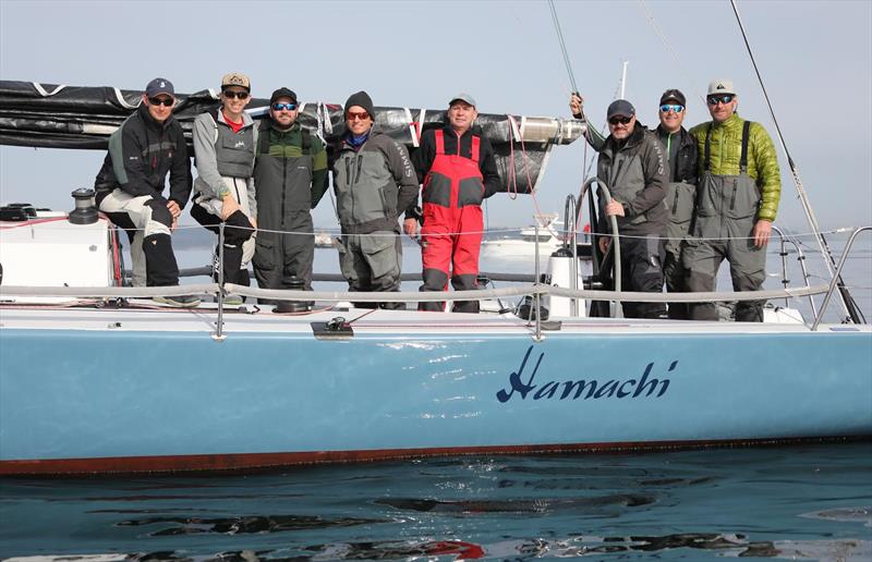 The Hamachiu crew, before social distancing became the norm photo copyright Hamachi/Jan Anderson taken at Corinthian Yacht Club of Seattle and featuring the J133 class
