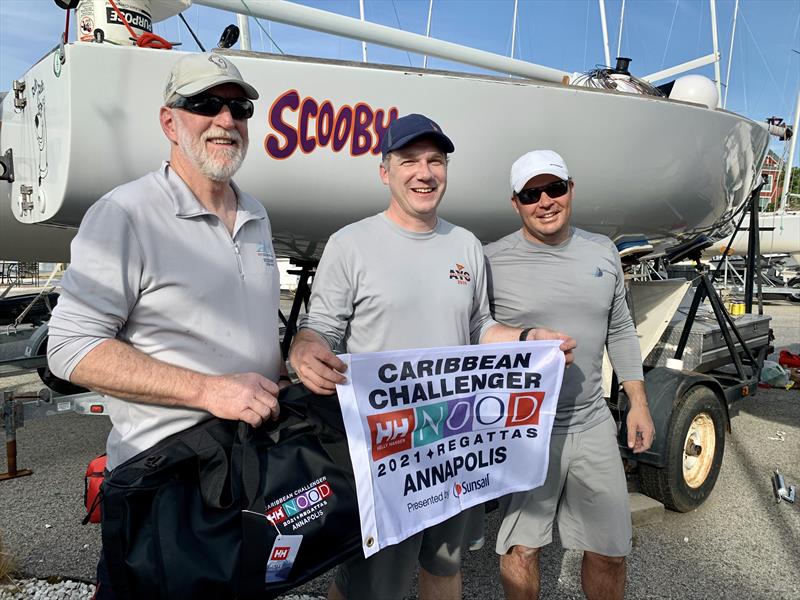 Helly Hansen NOOD Regatta Annapolis overall winners: Jim Schmicker, J.R. Maxwell and Matt Spencer, the top J/22 team after two days of races photo copyright Paul Todd / Helly Hansen NOOD Regatta taken at Annapolis Yacht Club and featuring the J/22 class