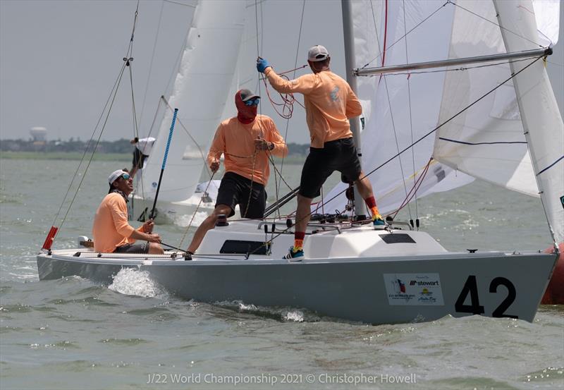 J/22 World Championship at Corpus Christi, Texas day 2 photo copyright Christopher Howell taken at Corpus Christi Yacht Club and featuring the J/22 class