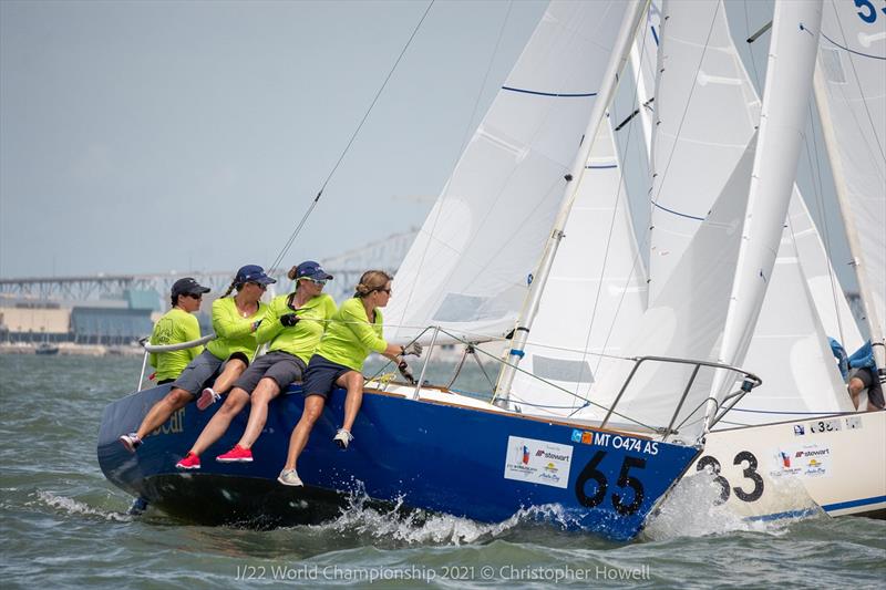 J/22 World Championship at Corpus Christi, Texas day 3 photo copyright Christopher Howell taken at Corpus Christi Yacht Club and featuring the J/22 class