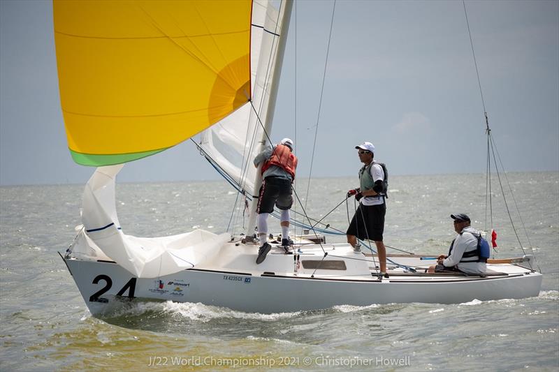 J/22 World Championship at Corpus Christi, Texas day 3 photo copyright Christopher Howell taken at Corpus Christi Yacht Club and featuring the J/22 class