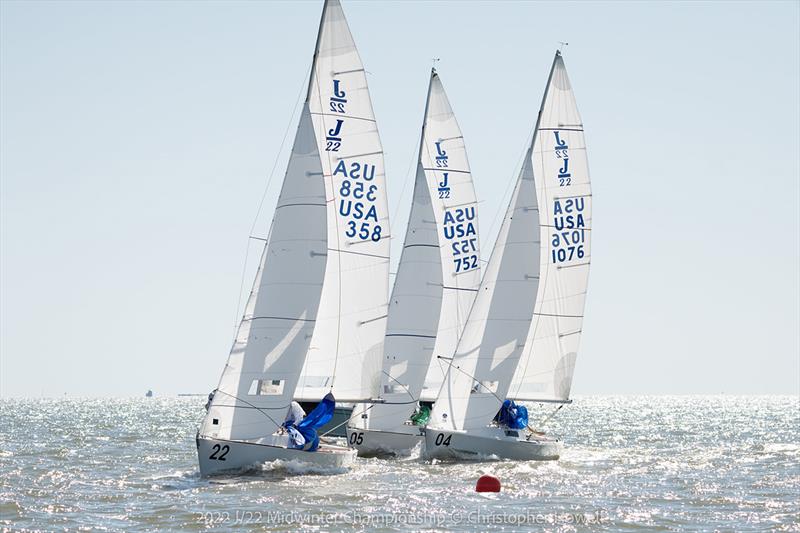 2022 J/22 Midwinter Championship Race Day 1 photo copyright Christopher Howell taken at Lakewood Yacht Club and featuring the J/22 class