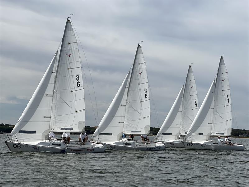 J/22 racecourse action on the waters off of the Fort Worth Boat Club photo copyright the Fort Worth Boat Club taken at Fort Worth Boat Club and featuring the J/22 class