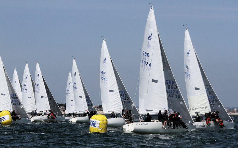 J/24 course on day 2 of the International Paint Poole Regatta - photo © Mark Jardine