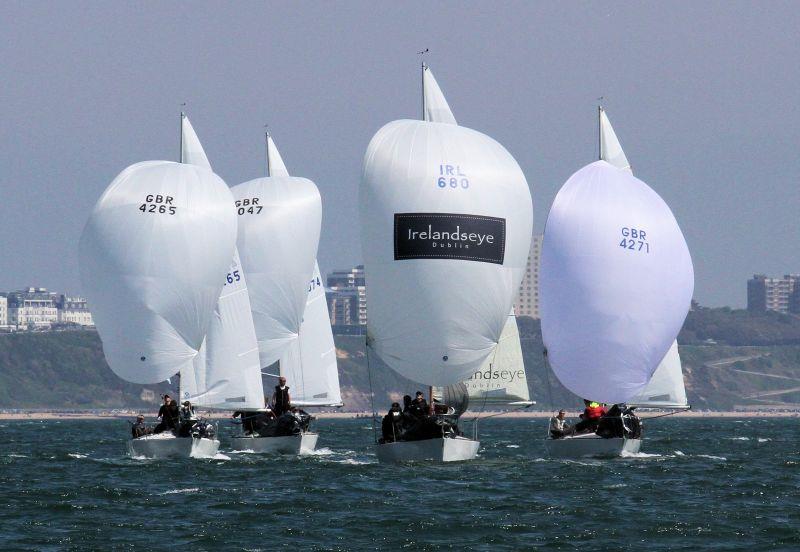 J/24 course on day 2 of the International Paint Poole Regatta photo copyright Mark Jardine taken at Parkstone Yacht Club and featuring the J/24 class