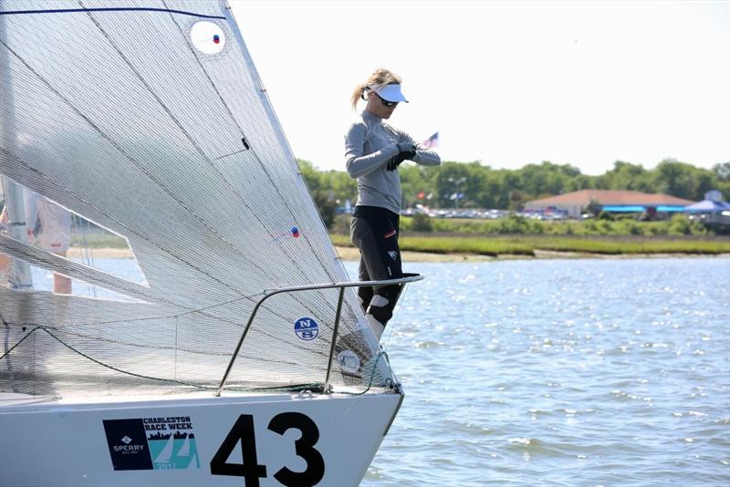 J/24 bow work on day 1 at Charleston Race Week photo copyright Charleston Race Week / Meredith Block taken at Charleston Yacht Club and featuring the J/24 class