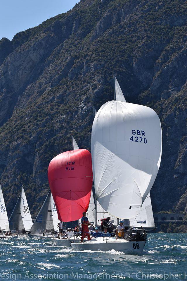 40th J/24 World Championship at Lake Garda day 1 photo copyright Christopher Howell taken at Fraglia Vela Riva and featuring the J/24 class