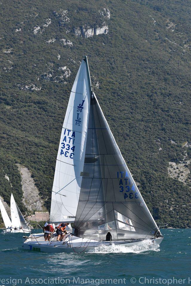 40th J/24 World Championship at Lake Garda day 1 photo copyright Christopher Howell taken at Fraglia Vela Riva and featuring the J/24 class