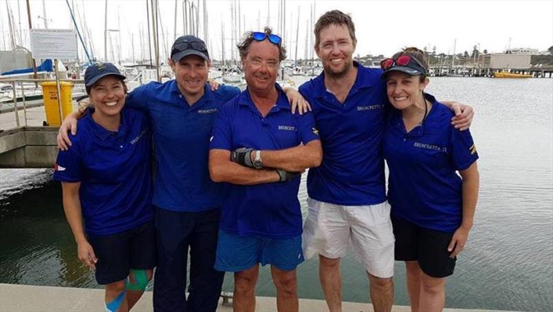 Hugo and the Bruschetta VI crew at the winners dock photo copyright Luis Ferreiro taken at Sandringham Yacht Club and featuring the J/24 class