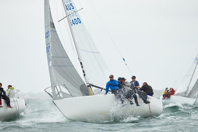 Hugo Ottaway in Bruschetta VI powering to windward photo copyright Luis Ferreiro taken at Sandringham Yacht Club and featuring the J/24 class