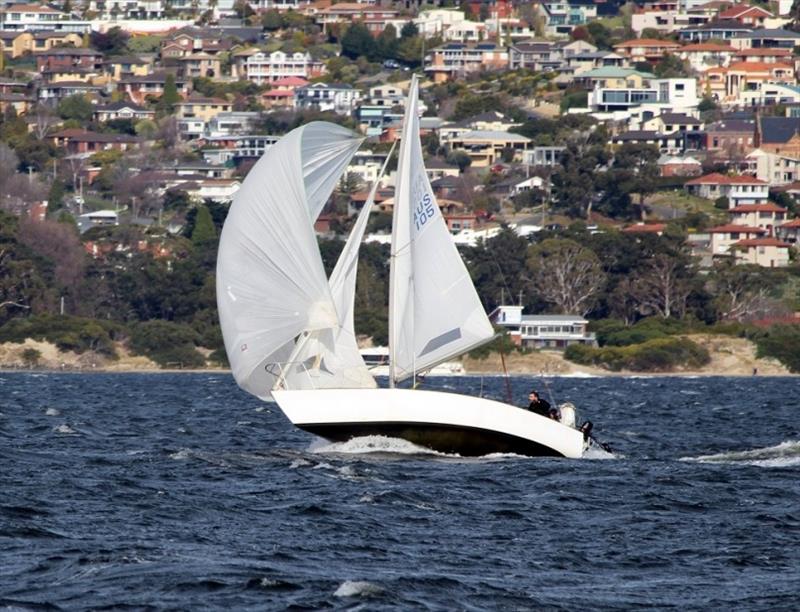 Smallest boat racing today was J24 Zest, leaping over a wave on the Derwent. - photo © Peter Watson