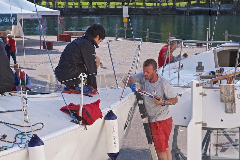 Repairs during 40th J/24 World Championship at Lake Garda - photo © Alexander Panzeri