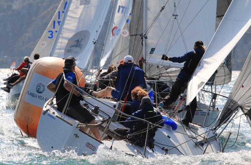 Day 2 - 40th J/24 World Championship photo copyright Elena Giolai taken at Fraglia Vela Riva and featuring the J/24 class