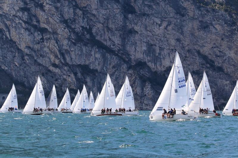 Day 3 of the 40th J/24 World Championship photo copyright Elena Giolai taken at Fraglia Vela Riva and featuring the J/24 class