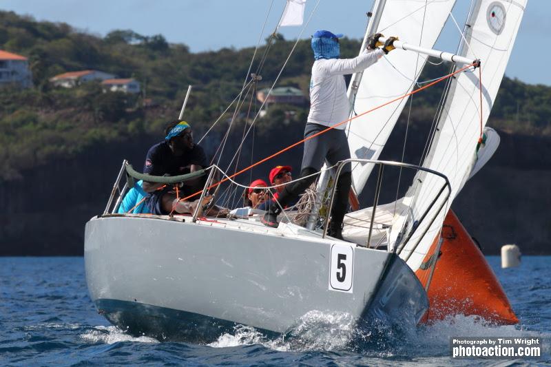 Hot racing in the J/24 Class - 2020 Grenada Sailing Week - photo © Tim Wright