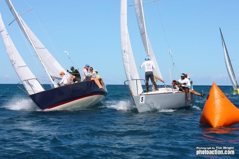 Hot racing in the J/24 Class - 2020 Grenada Sailing Week - photo © Tim Wright