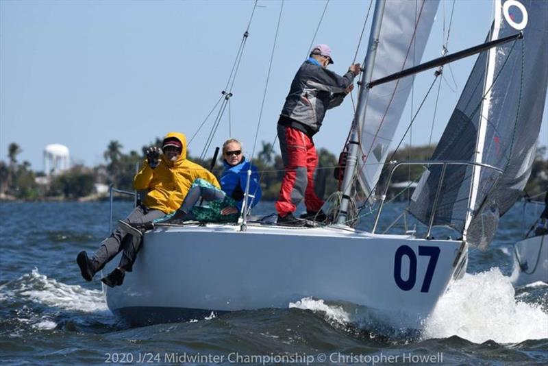 Day 1 - 2020 J/24 Midwinter Championship photo copyright Christopher Howell taken at Eau Gallie Yacht Club and featuring the J/24 class