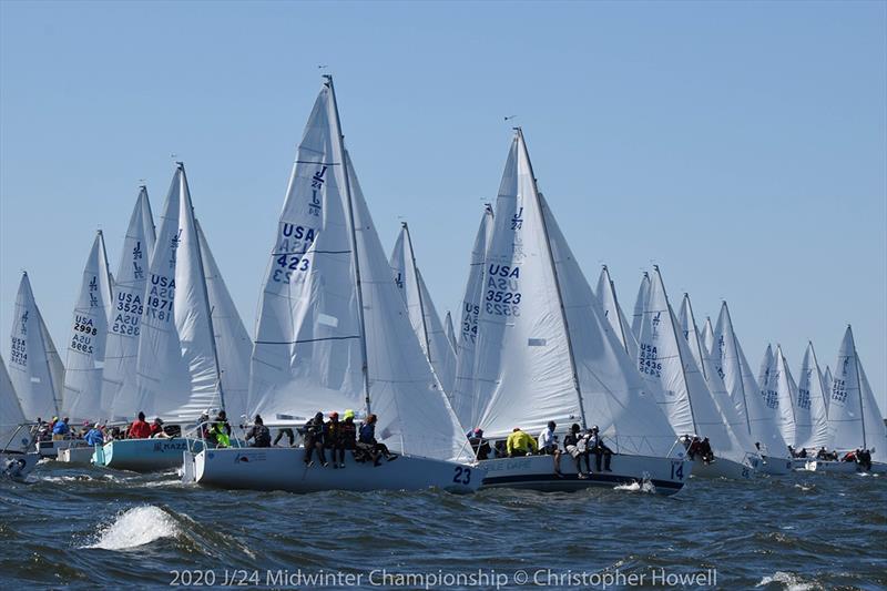 Day 2 - 2020 J/24 Midwinter Championship photo copyright Christopher Howell taken at Eau Gallie Yacht Club and featuring the J/24 class