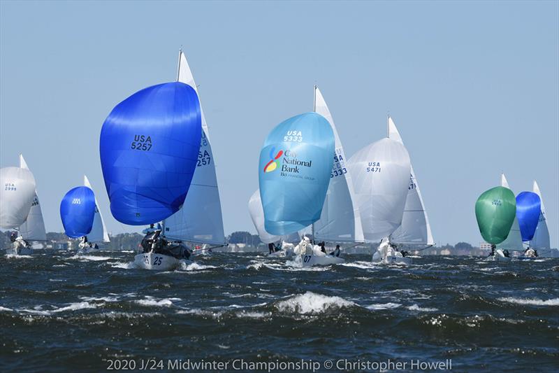 Day 2 - 2020 J/24 Midwinter Championship photo copyright Christopher Howell taken at Eau Gallie Yacht Club and featuring the J/24 class