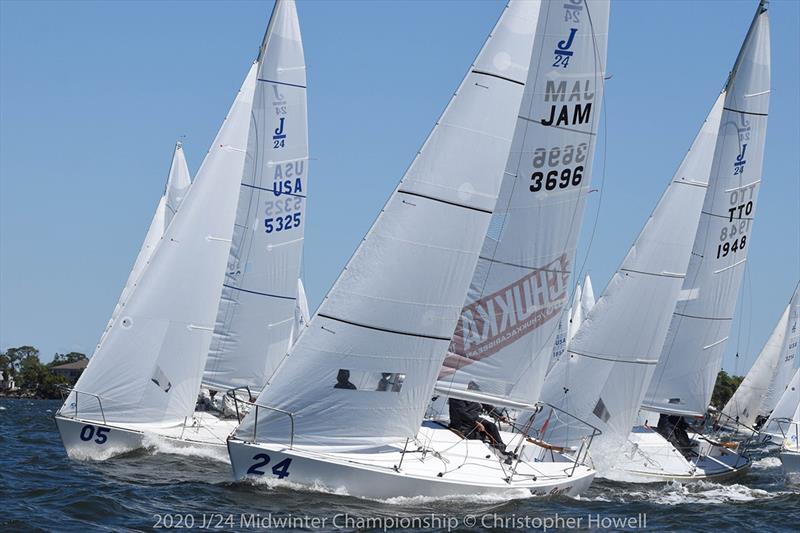 Day 2 - 2020 J/24 Midwinter Championship photo copyright Christopher Howell taken at Eau Gallie Yacht Club and featuring the J/24 class