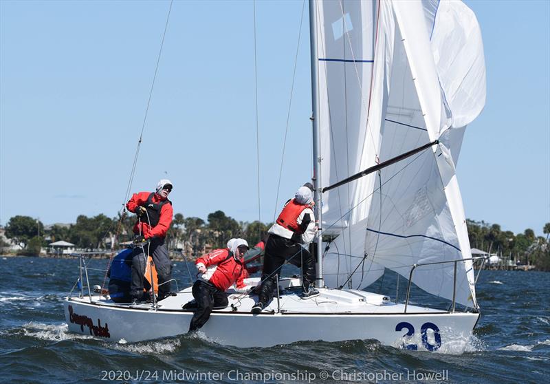 Day 2 - 2020 J/24 Midwinter Championship photo copyright Christopher Howell taken at Eau Gallie Yacht Club and featuring the J/24 class