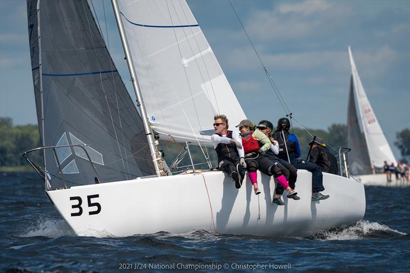 2021 J/24 US National Championship - Day 2 photo copyright Christopher Howell taken at Malletts Bay Boat Club and featuring the J/24 class