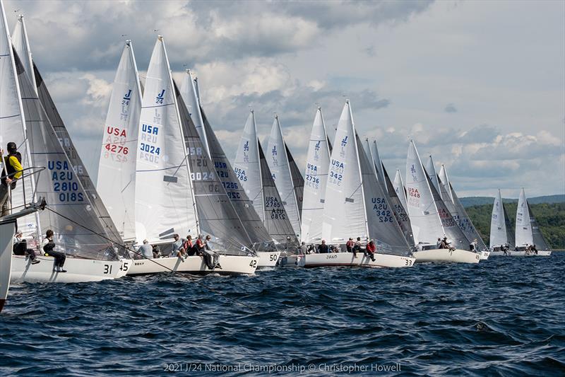 2021 J/24 US National Championship - Day 2 photo copyright Christopher Howell taken at Malletts Bay Boat Club and featuring the J/24 class