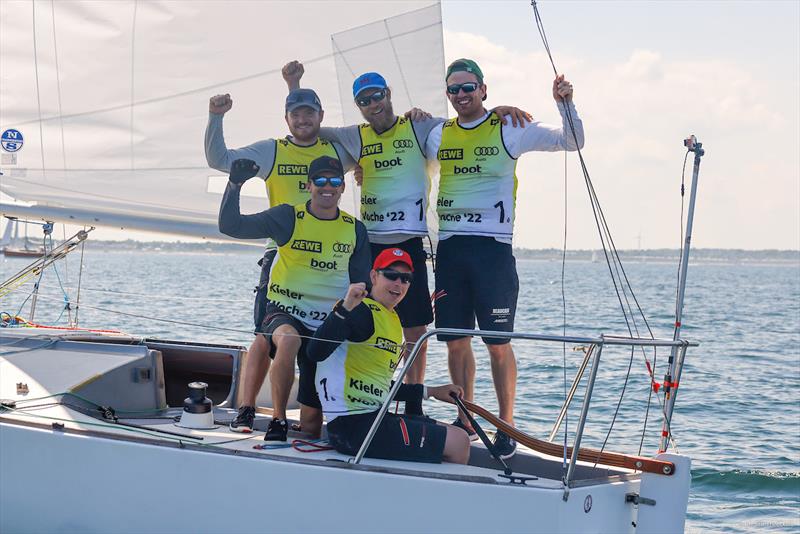 Irish skipper Cillian Dickson and his crew lead the J/24 competition at Kiel Week - photo © ChristianBeeck.de / Kieler Woche