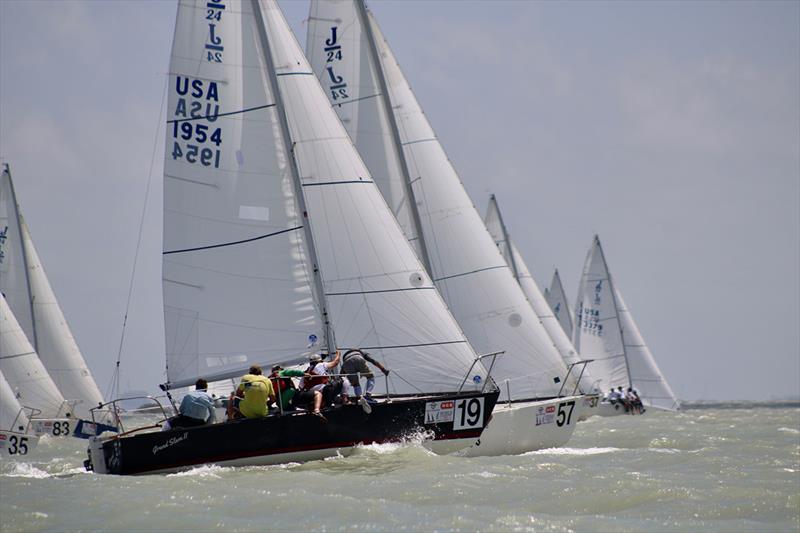 2022 J24 World Championship - Day 2 photo copyright Emily Stokes taken at Corpus Christi Yacht Club and featuring the J/24 class