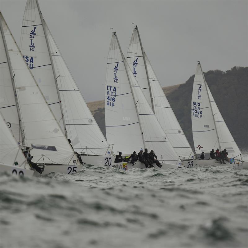 J/24 Worlds in Plymouth, UK - Day 1 photo copyright Joe Woodyear & Chambers film & media taken at Plym Yacht Club and featuring the J/24 class