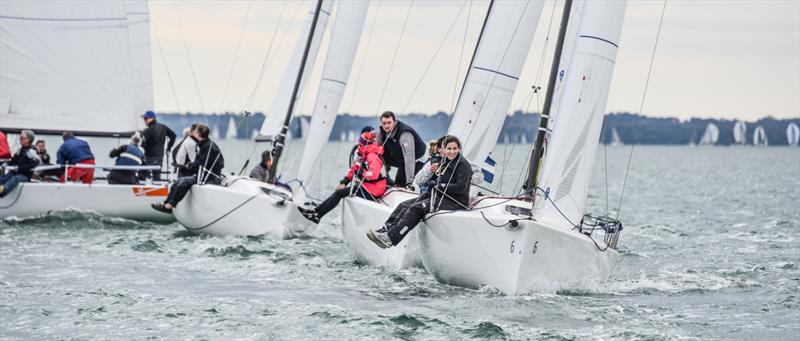 J70s during the Helly Hansen Warsash Spring Series photo copyright Andrew Adams / www.closehauledphotography.com taken at Warsash Sailing Club and featuring the J70 class