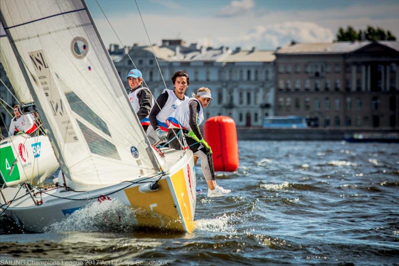The home team SPBYC on day 1 of Sailing Champions League Act 1 in St. Petersburg photo copyright Anya Semeniouk taken at Yacht Club of Saint-Petersburg and featuring the J70 class
