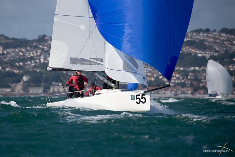 Ian Wilson (GBR) Soak Racingon day 3 of the Darwin Escapes 2019 J/70 Worlds at Torbay photo copyright www.Sportography.tv taken at Royal Torbay Yacht Club and featuring the J70 class