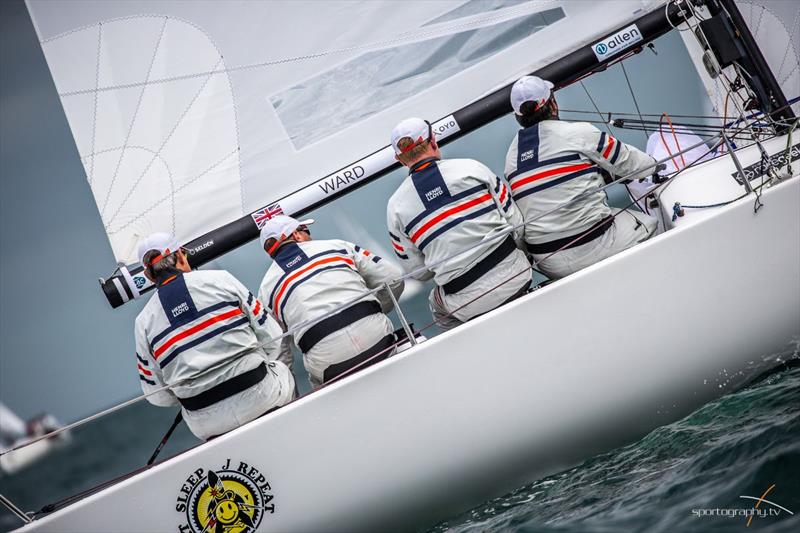 Paul Ward GBR Eat, Sleep, J, Repeat on day 3 of the Darwin Escapes 2019 J/70 Worlds at Torbay photo copyright www.Sportography.tv taken at Royal Torbay Yacht Club and featuring the J70 class